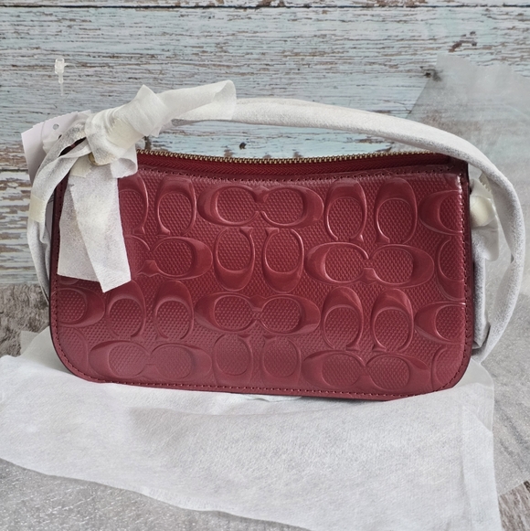 *NWT* COACH Penn Shoulder Bag In Signature Leather, Color - Brass/Enamel Red - Picture 2 of 5